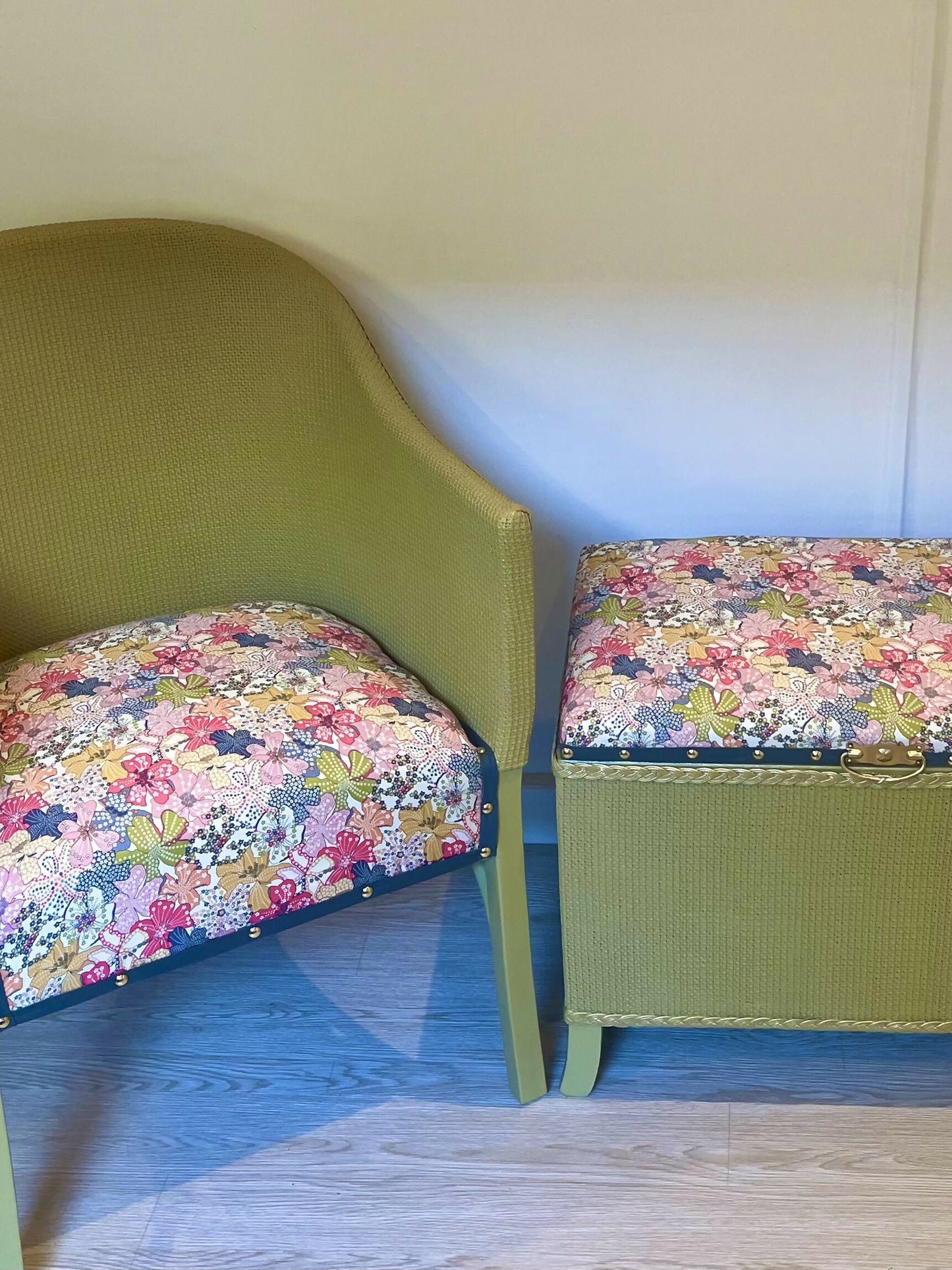 Lloyd Style Loom Wicker Chair and matching Blanket Box