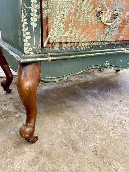 Chest of Drawers Green Botanical style