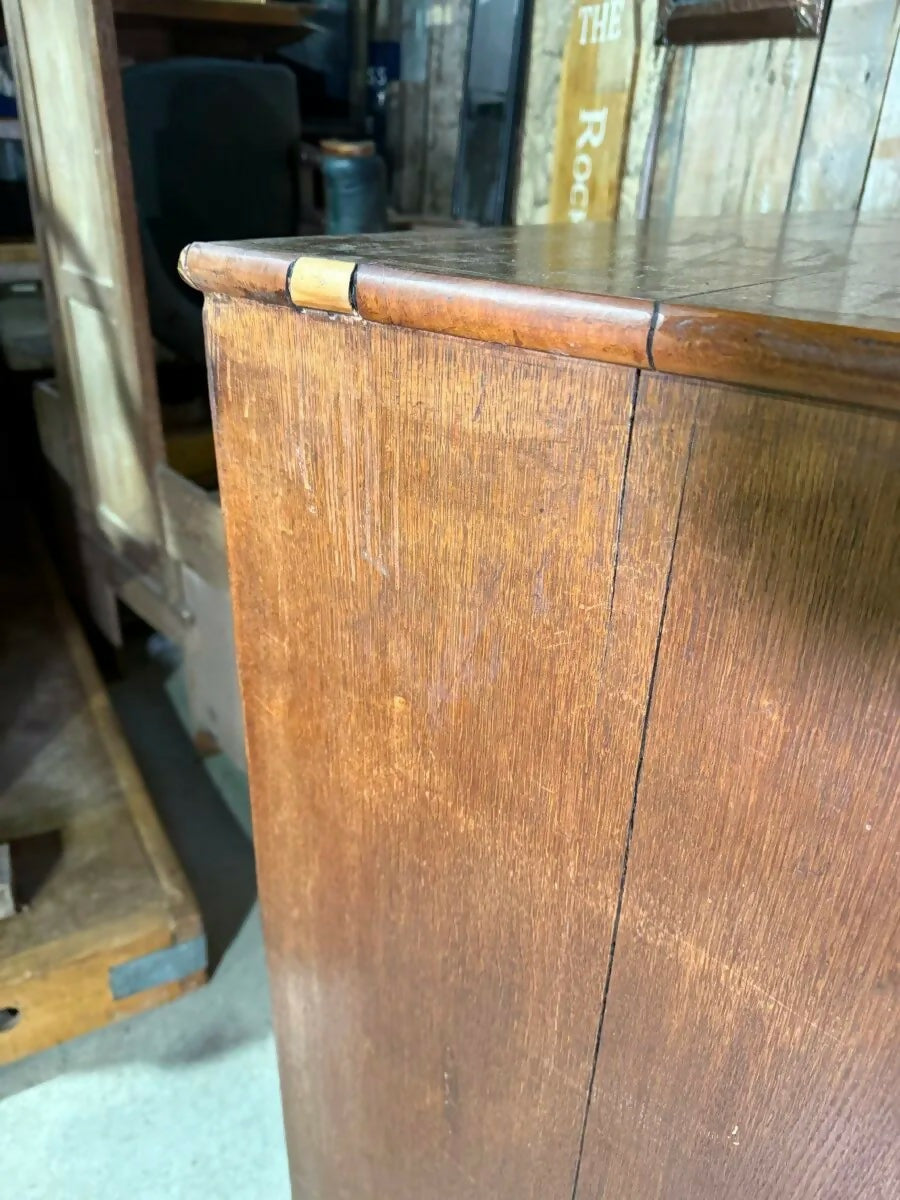 Antique George III Oak and Mahogany Two over Three Chest of Drawers, c1820