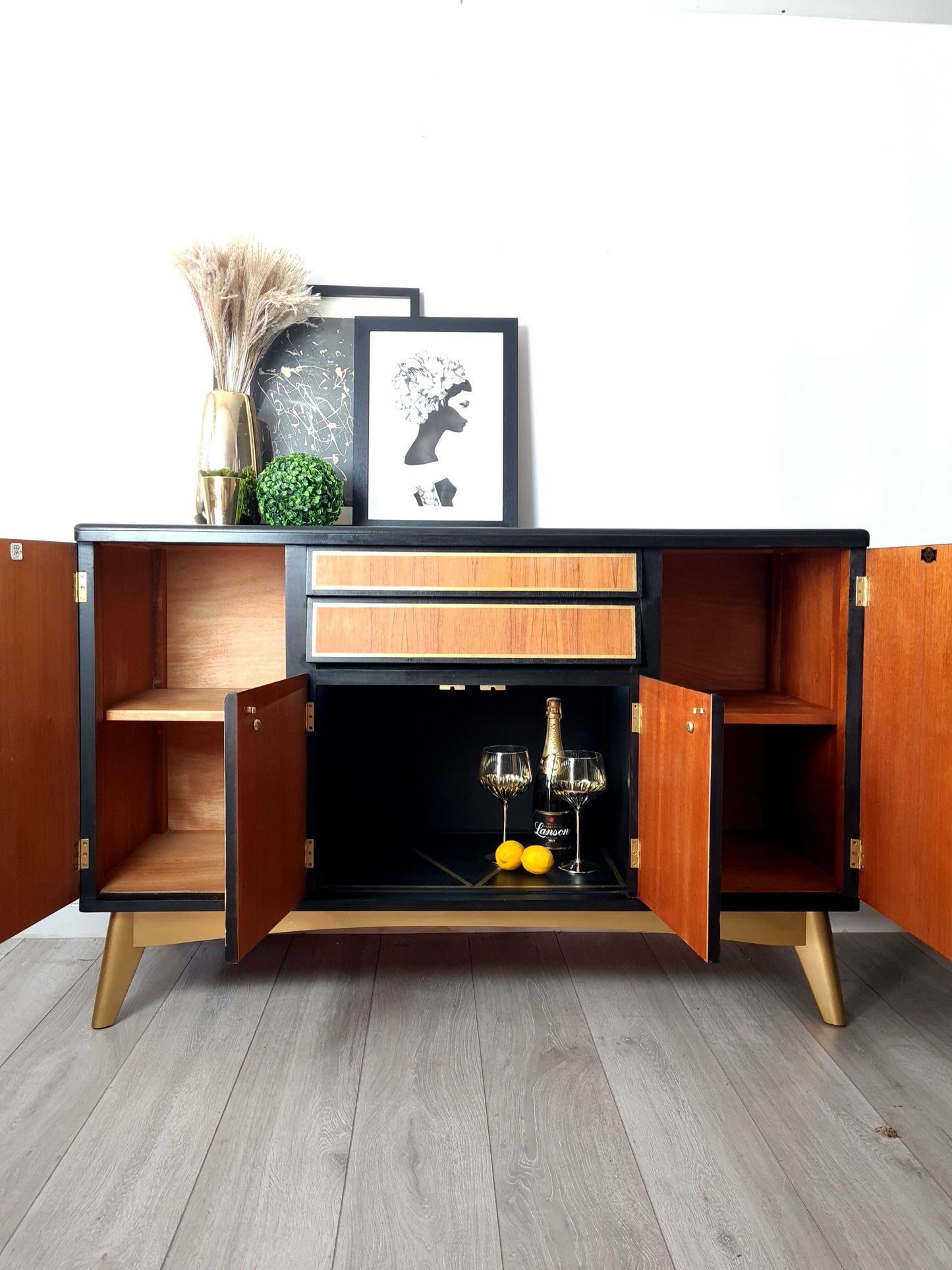 Nathan black cocktail cabinet, sideboard
