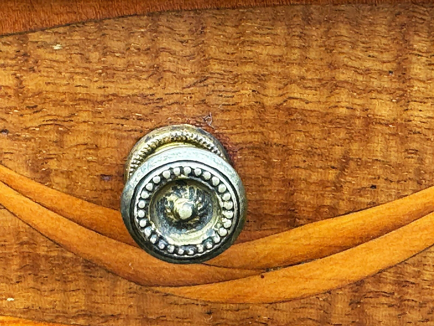 Sheraton Revival Inlaid Mahogany Canterbury Stand / Magazine Rack