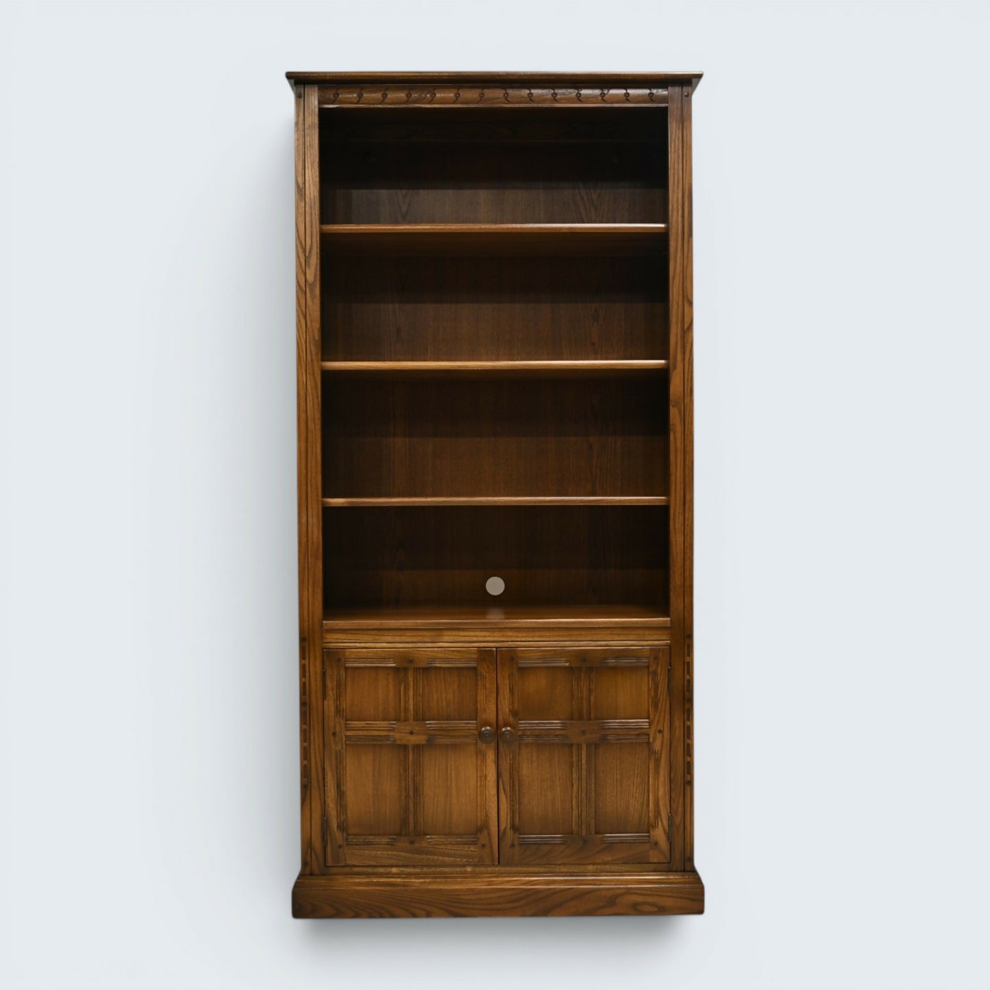Ercol Wide Tall Bookcase Display Cupboards Golden Dawn Finish FREE* UK Delivery