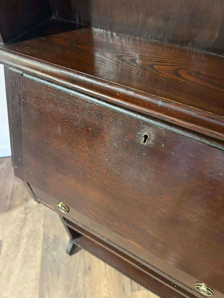 Vintage Oak Student Bureau Bookcase
