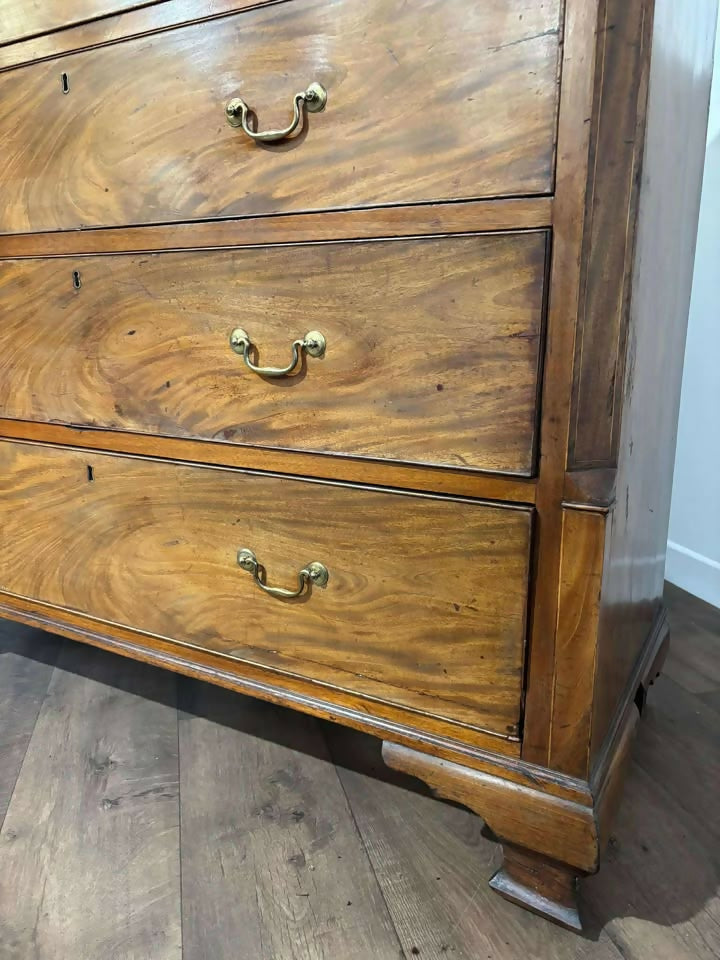 Edwardian Large Inlaid Mahogany Chest Of Drawers