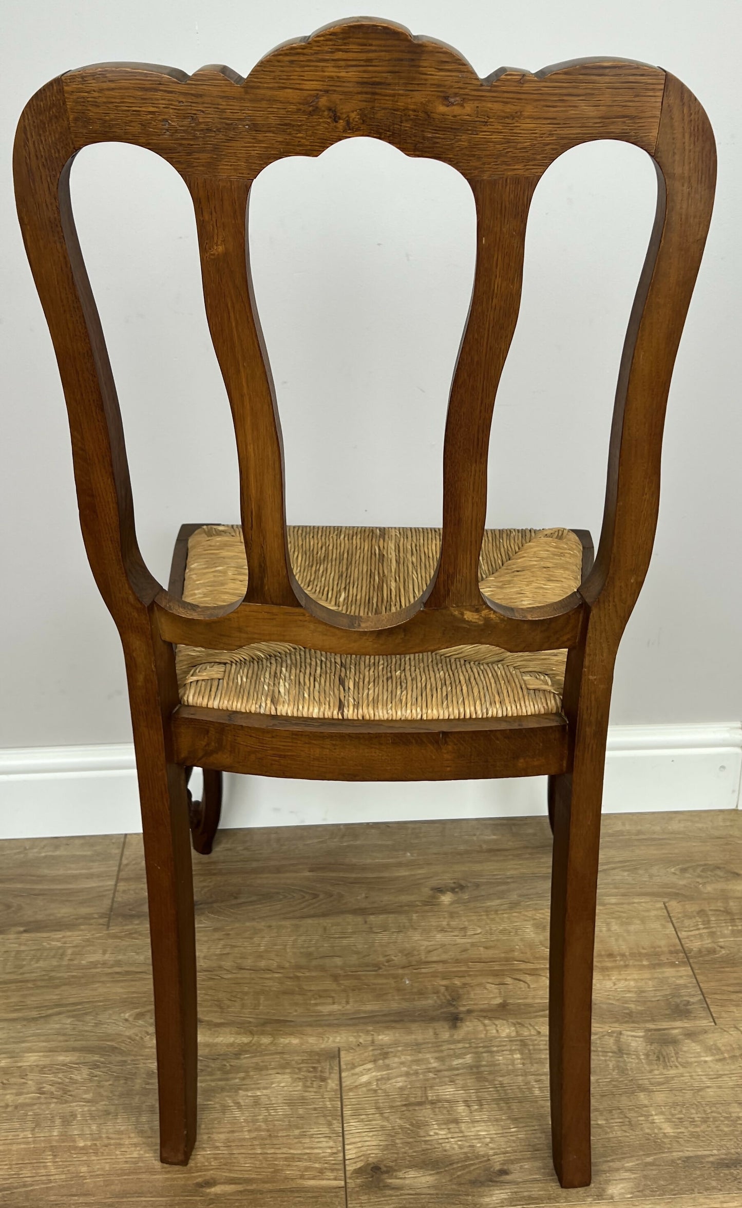 Dining Chairs Vintage French Louis Style Oak Rush Seat Set of 6 Chairs LOT 6348