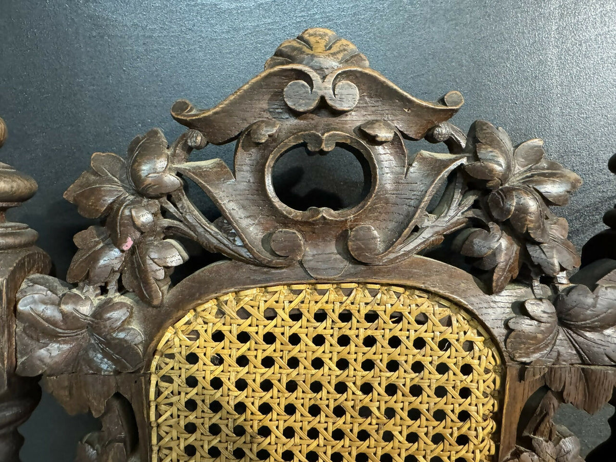 Set 6 French Carved Oak Dining Chairs