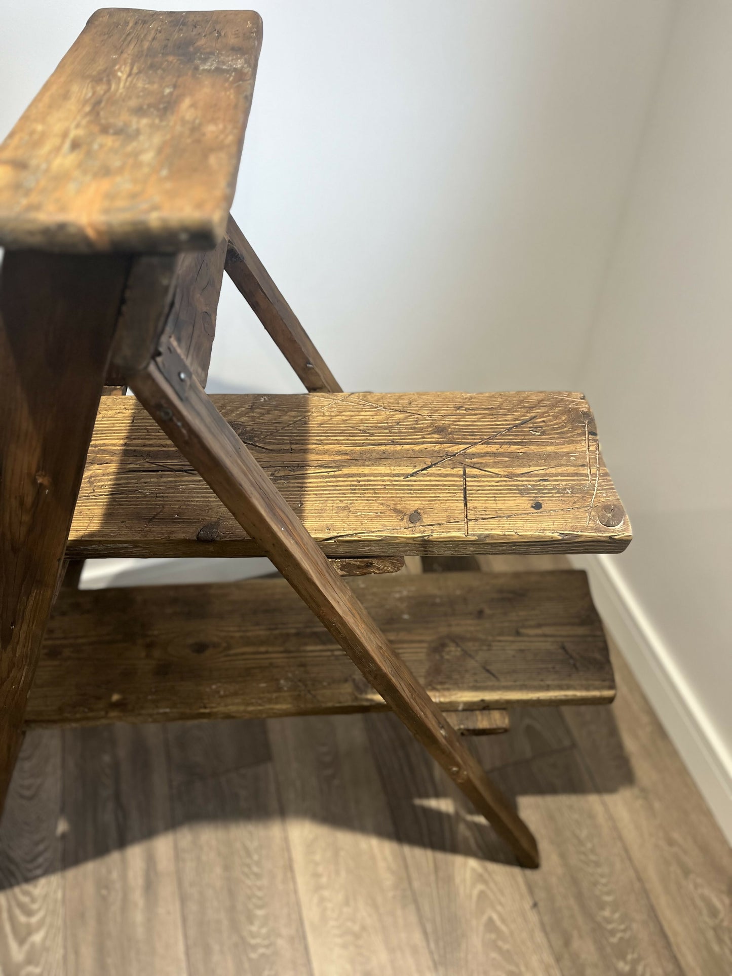 Rustic vintage style stepladder display