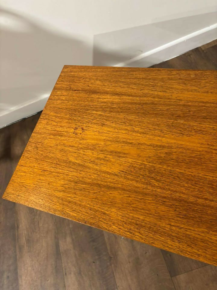 Mid Century Teak Coffee Table with Chrome Effect Legs