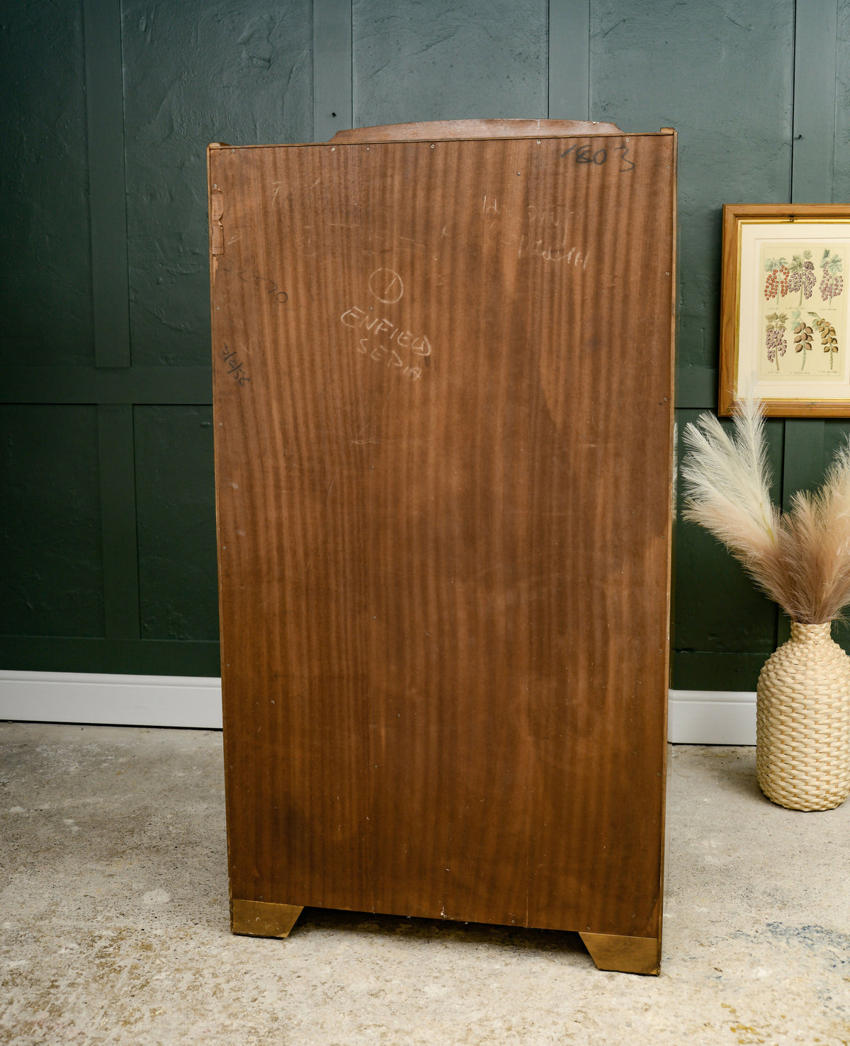 Art Deco Style Walnut Gentlemans Wardrobe - 1960s