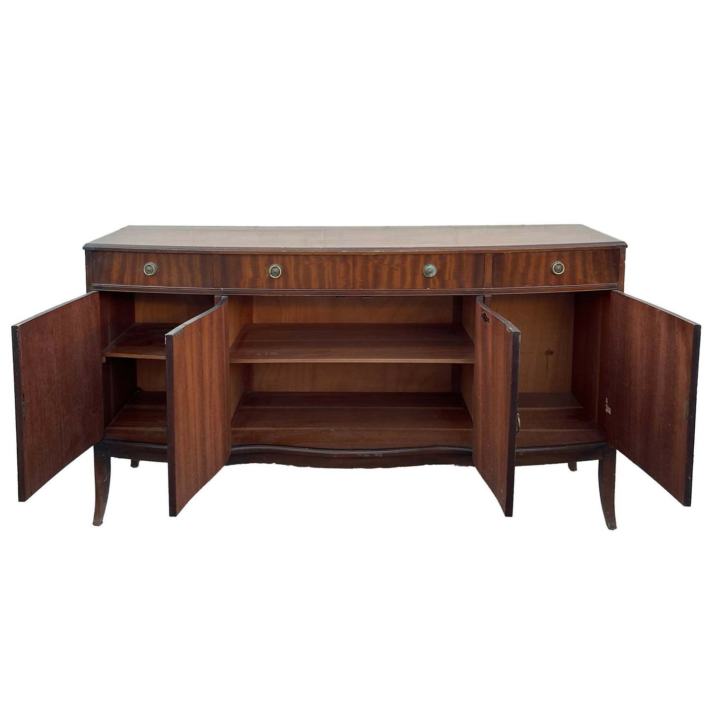 Medium Vintage Strongbow Serpentine Mahogany Sideboard