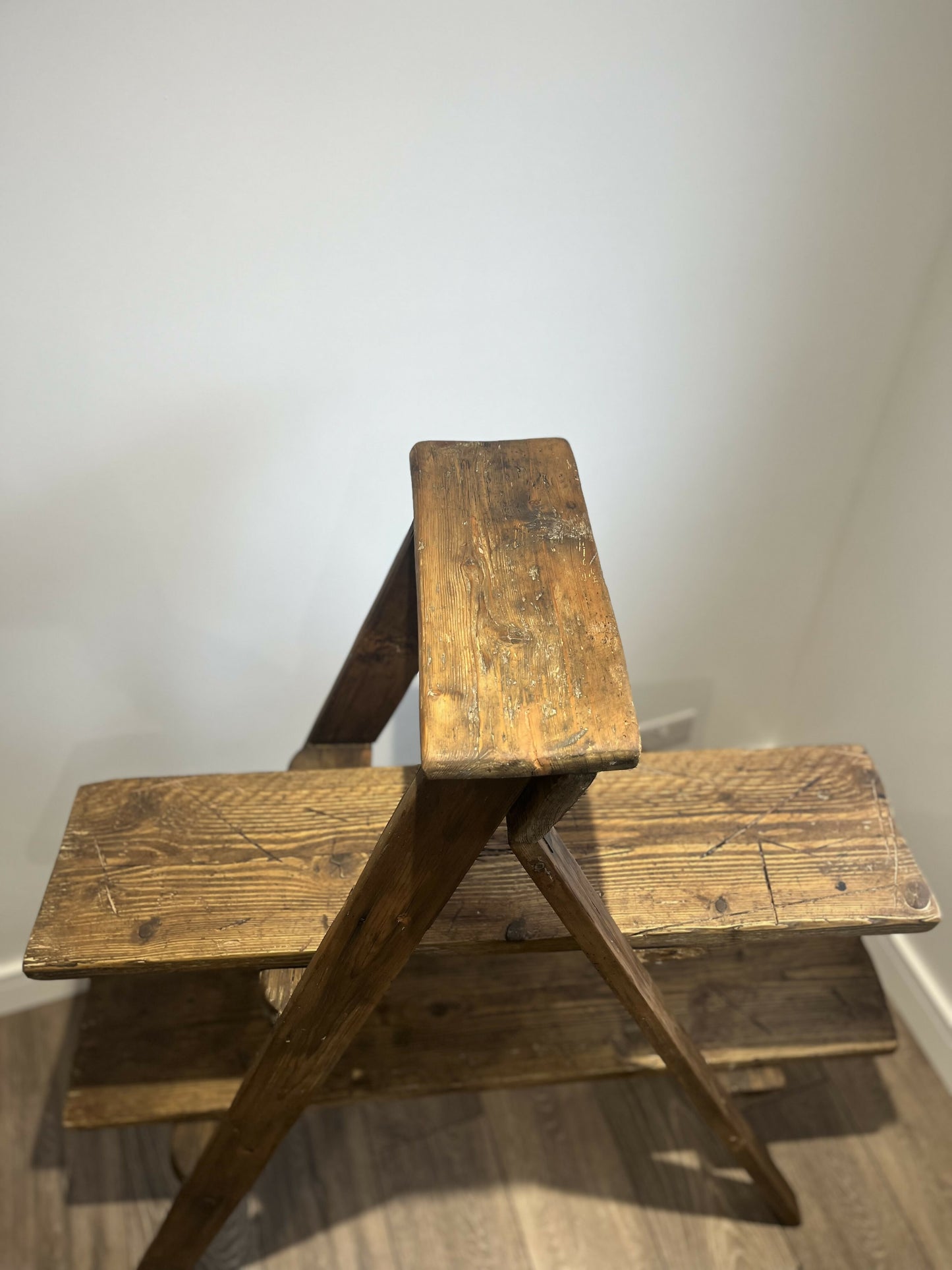 Rustic vintage style stepladder display