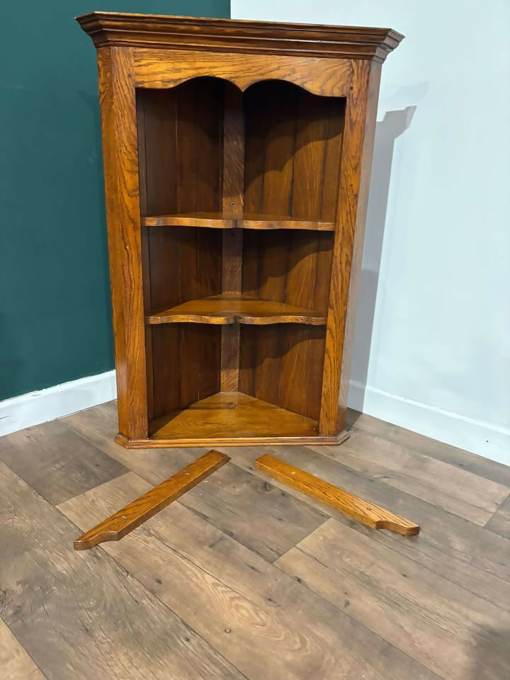 Oak Open Corner Wall Cabinetnn