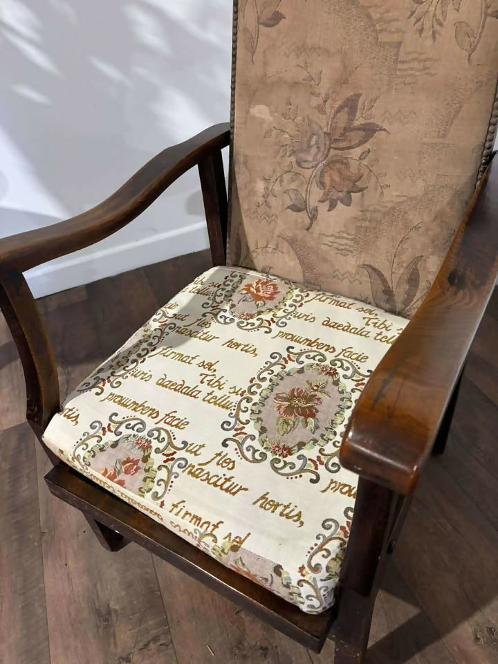 Vintage Beech-Framed Reclining Chair