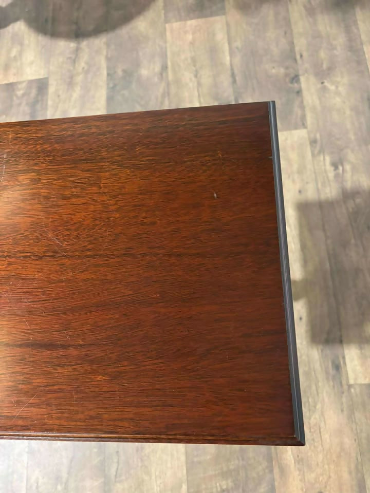 Vintage Reproduction Mahogany Rectangular Tripod Table with Single Drawer