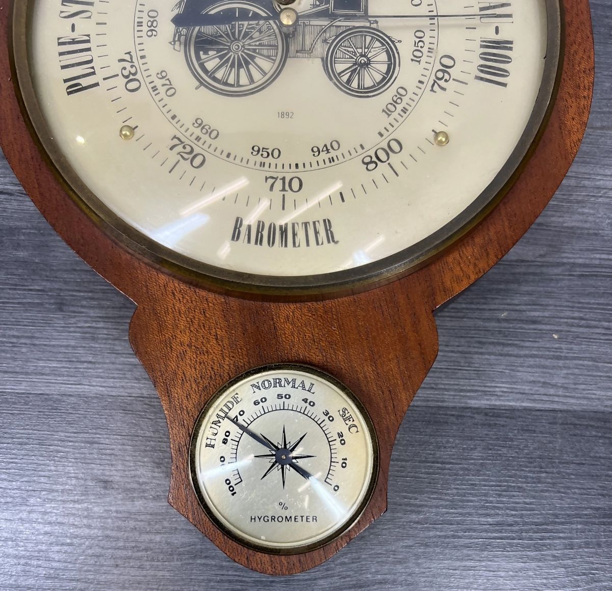 Barometer Vintage French Wall Thermometer & Hygrometer Weather Station LOT 24294