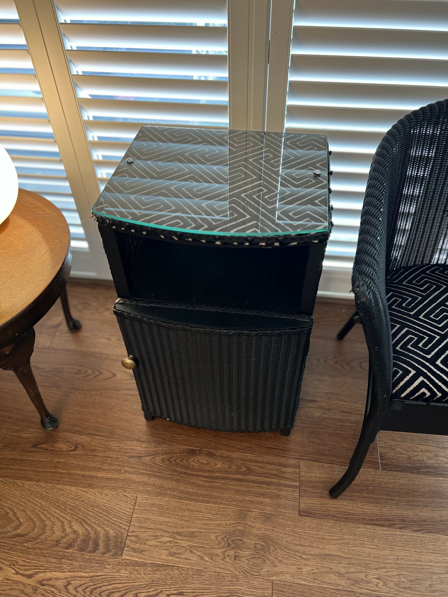 black bedside table