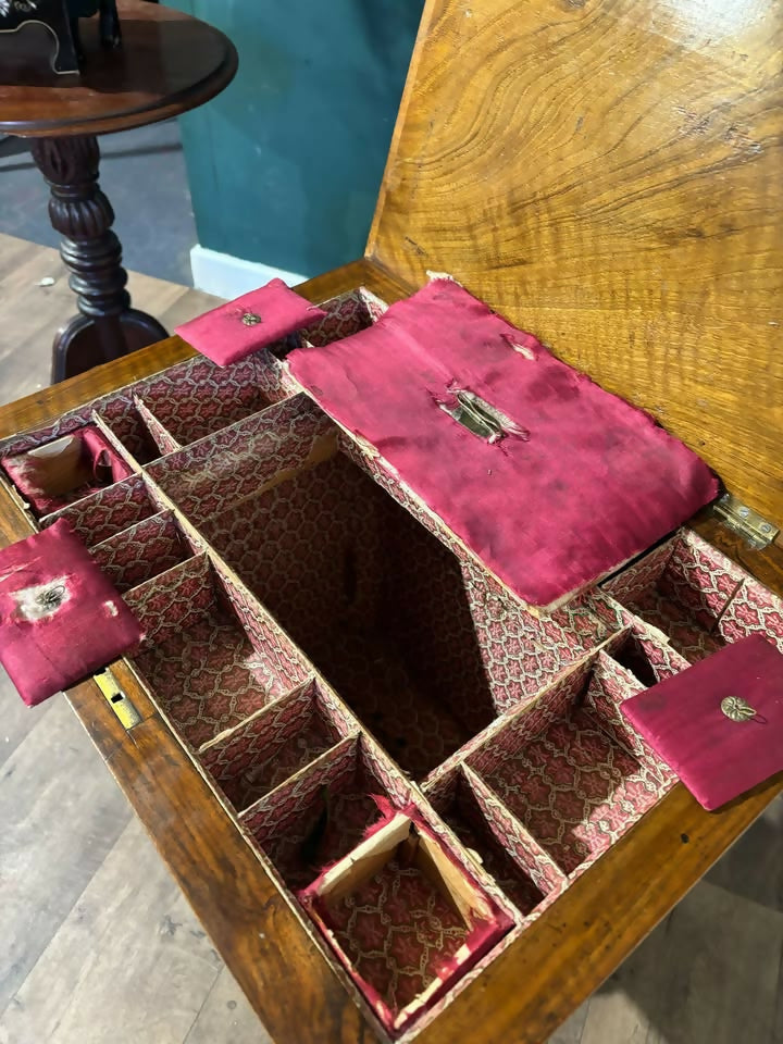 Victorian Walnut Trumpet Sewing Table7