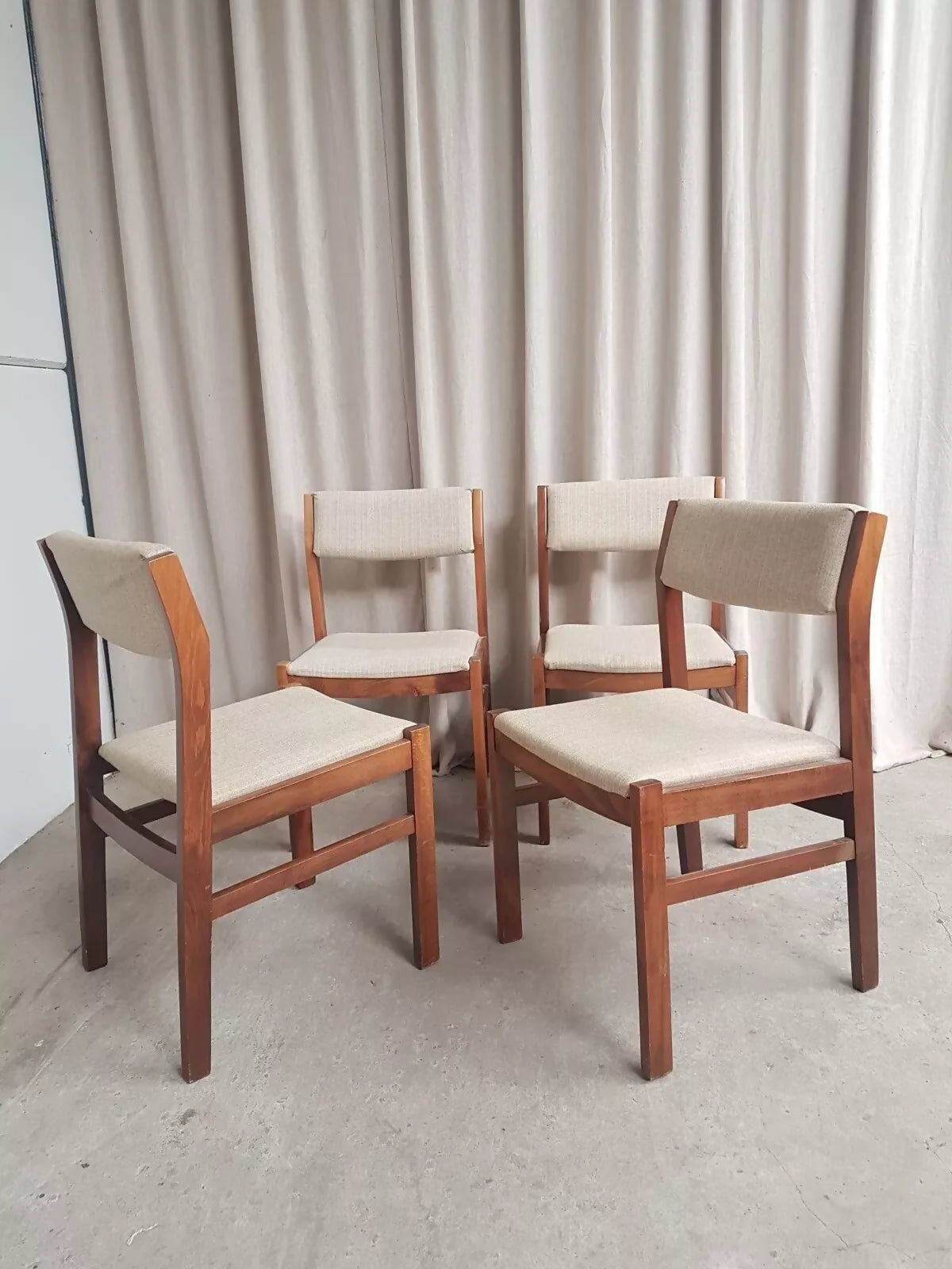 Vintage Mid Century Set Of 4 Dining Chairs Danish Scandi Retro R742