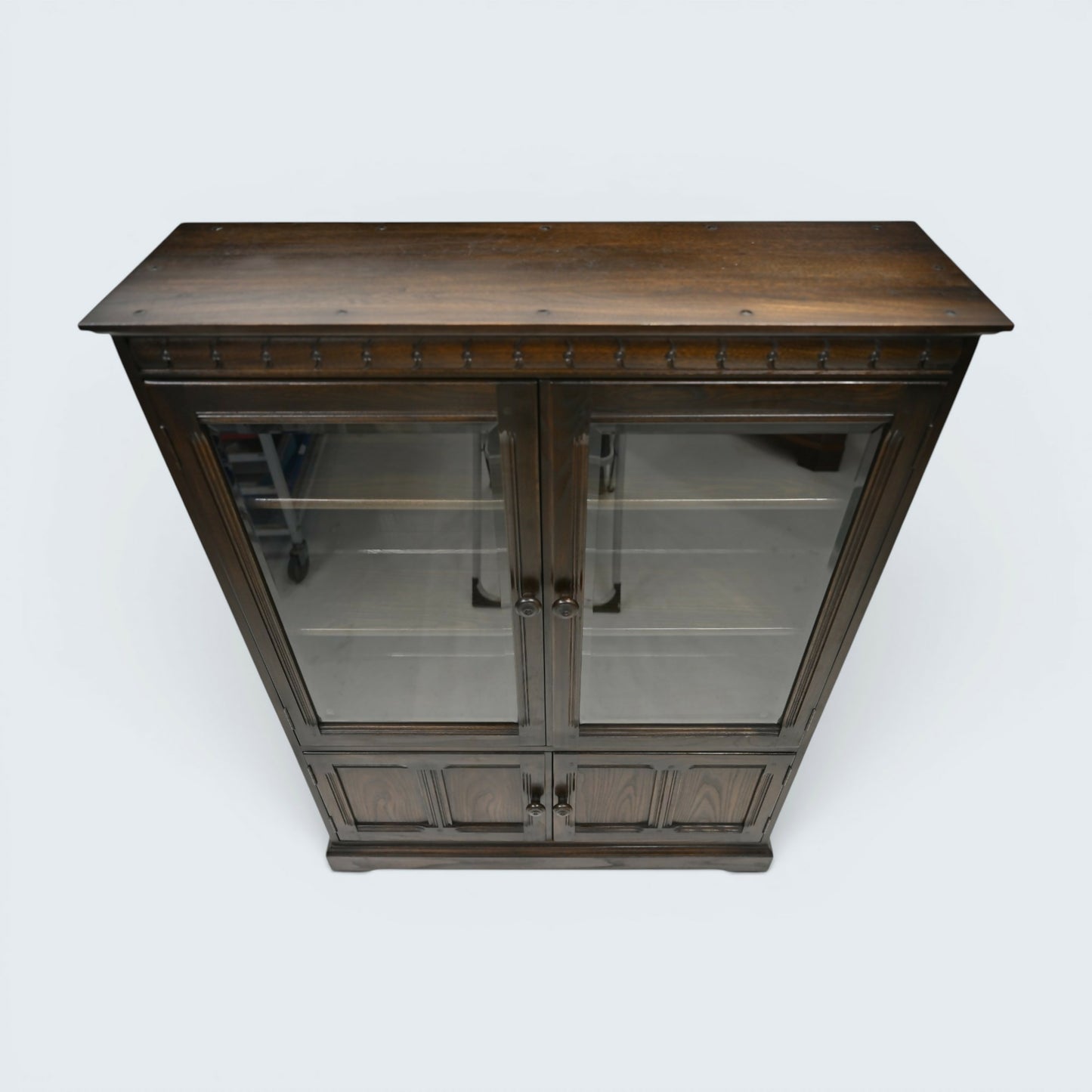 Ercol Mural Display Bookcase with Cupboard Traditional Finish FREE UK* Delivery