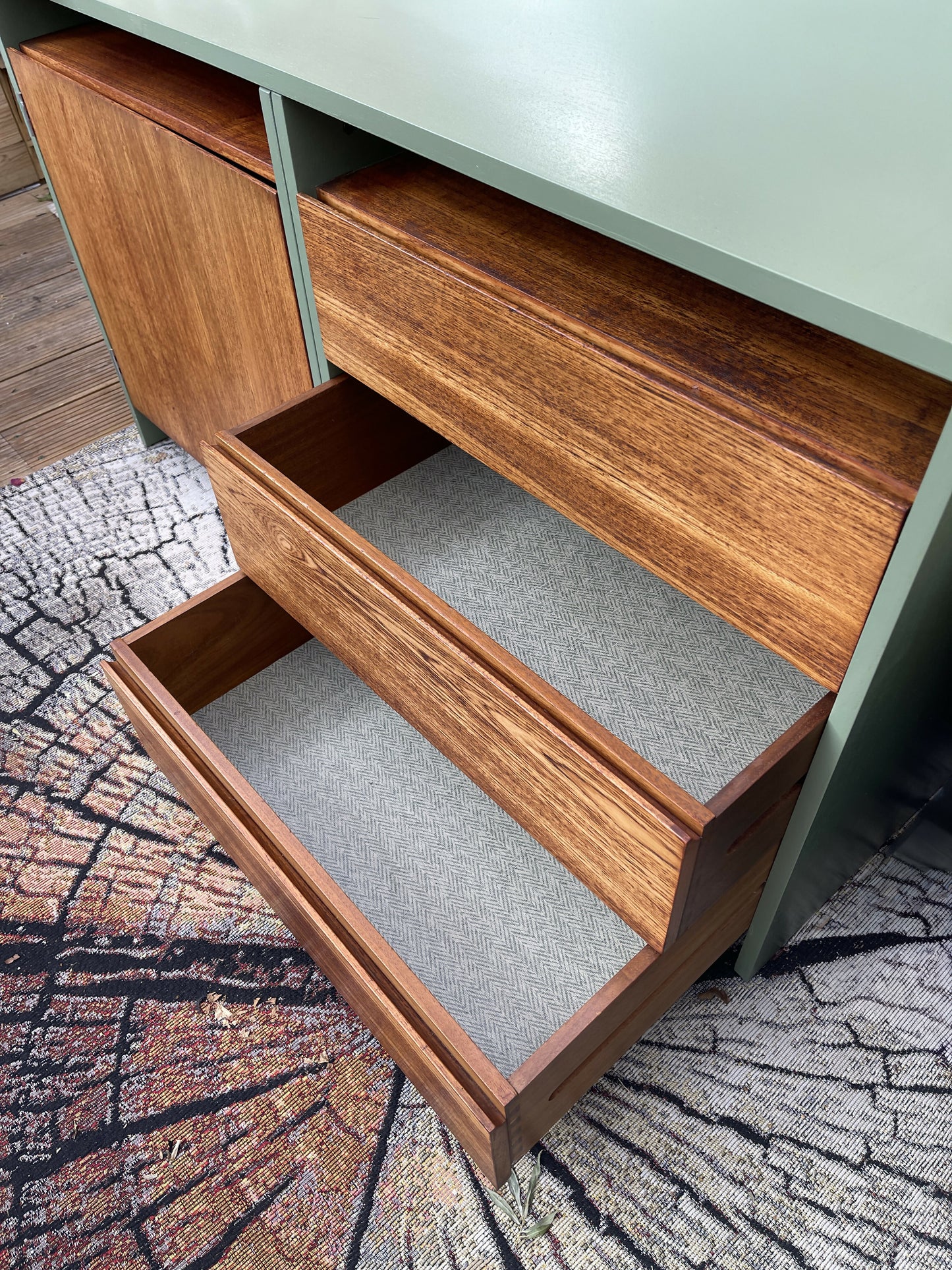 Adam Green Sideboard with cupboard and drawers - Re-created & re-loved Mid Century sideboard