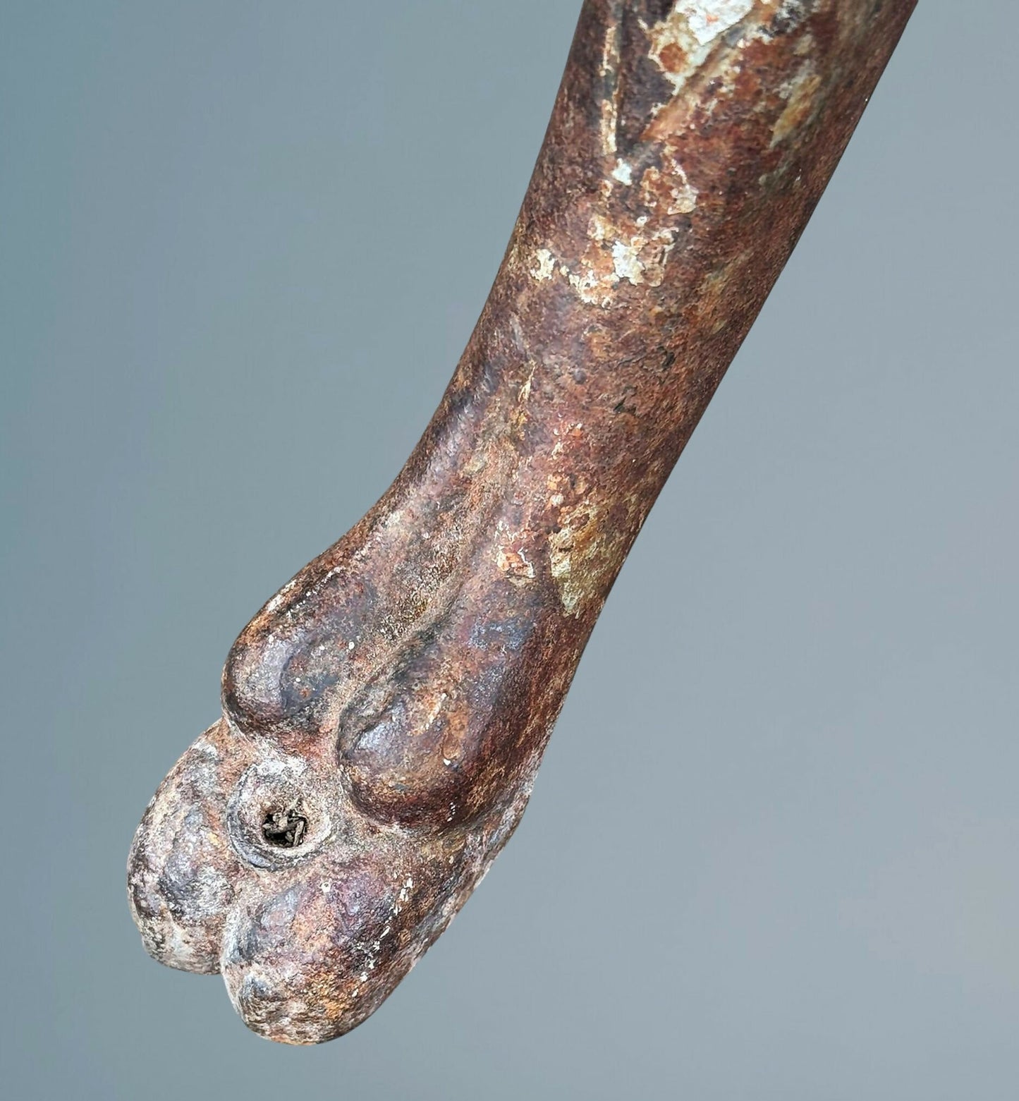 Vintage Industrial Antique Cast Iron and Elm Stool