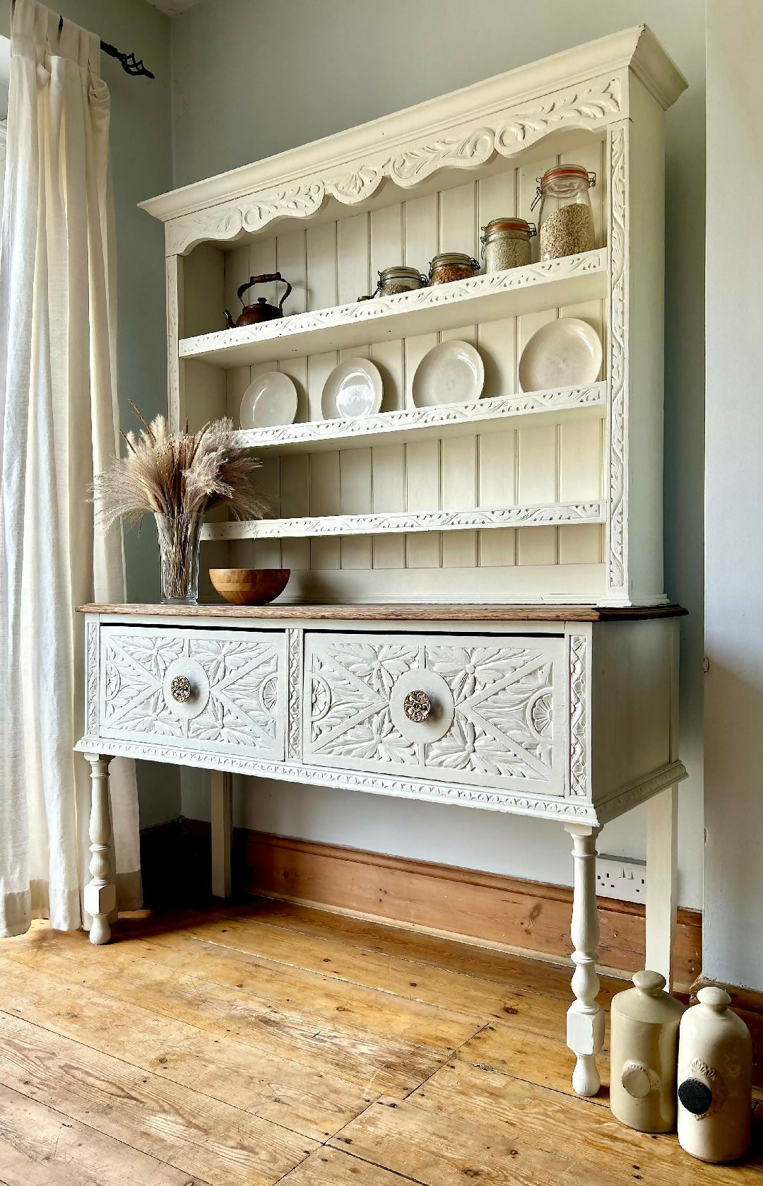Hand Painted Antique Welsh Dresser c.1920 – Upcite Hand Painted Antique Welsh Dresser c.1920 – Upcite