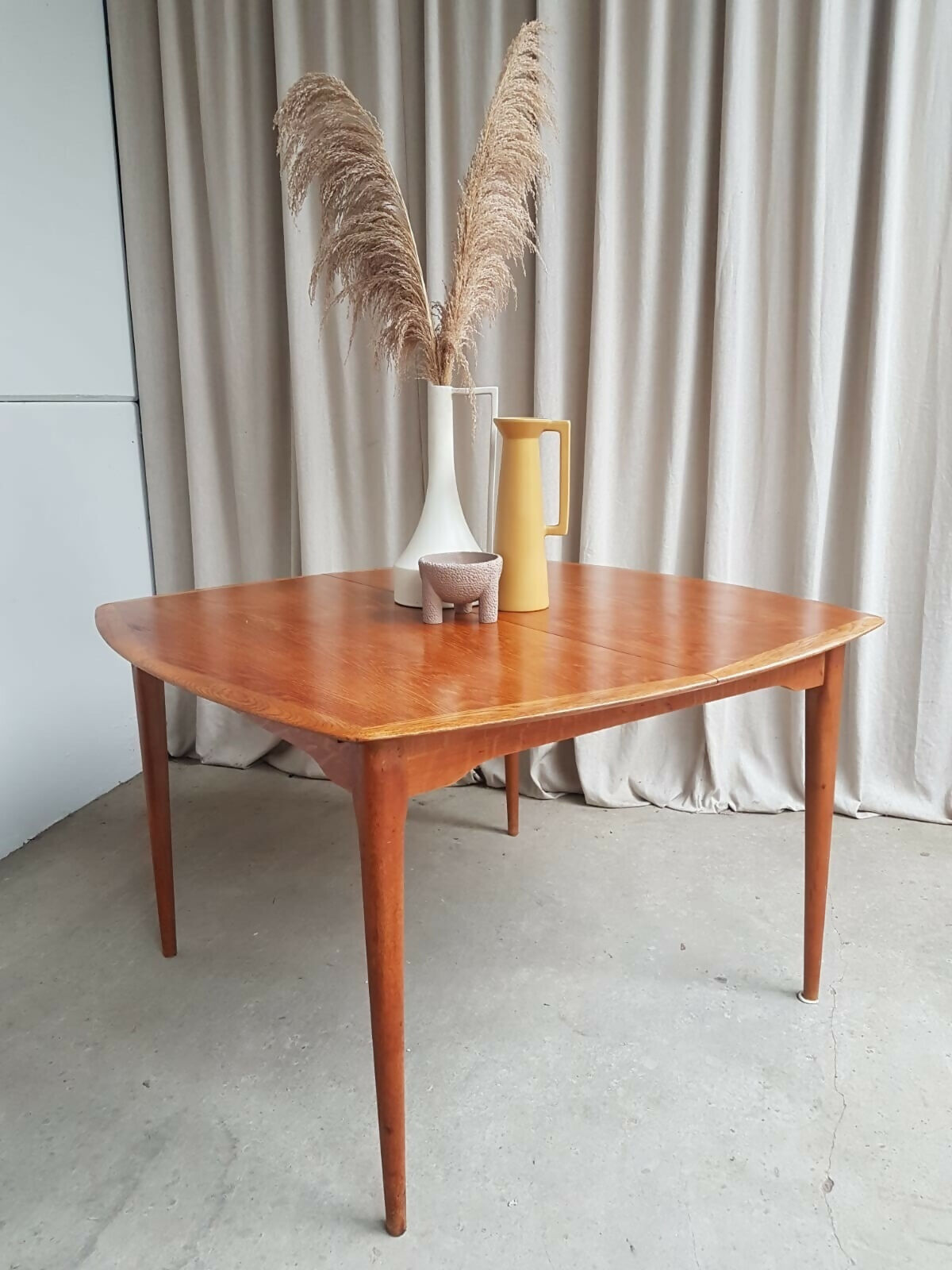 Vintage Mid Century Oak Norwegian Extending Dining Table Danish By Gustav Bahus R433