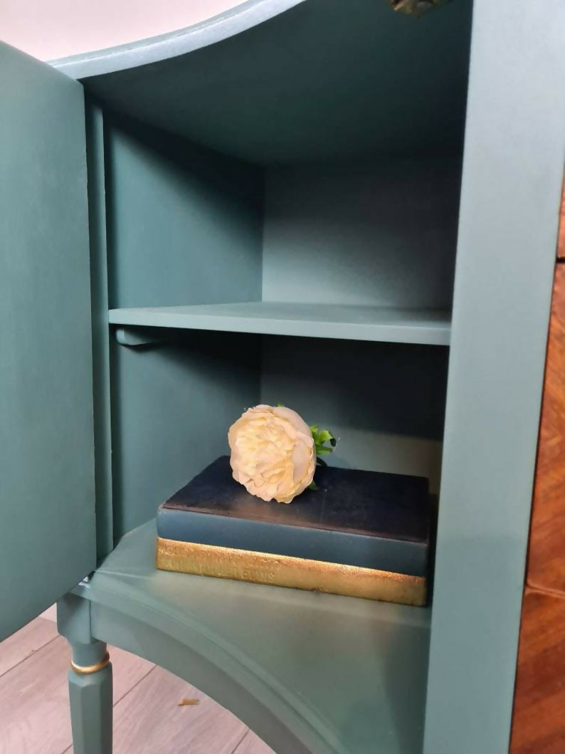 Vintage upcycled strongbow sideboard, teal buffet, drinks cabinet, sideboard