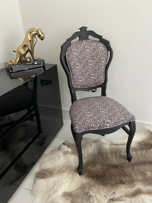 Leopard Print Velvet Chair