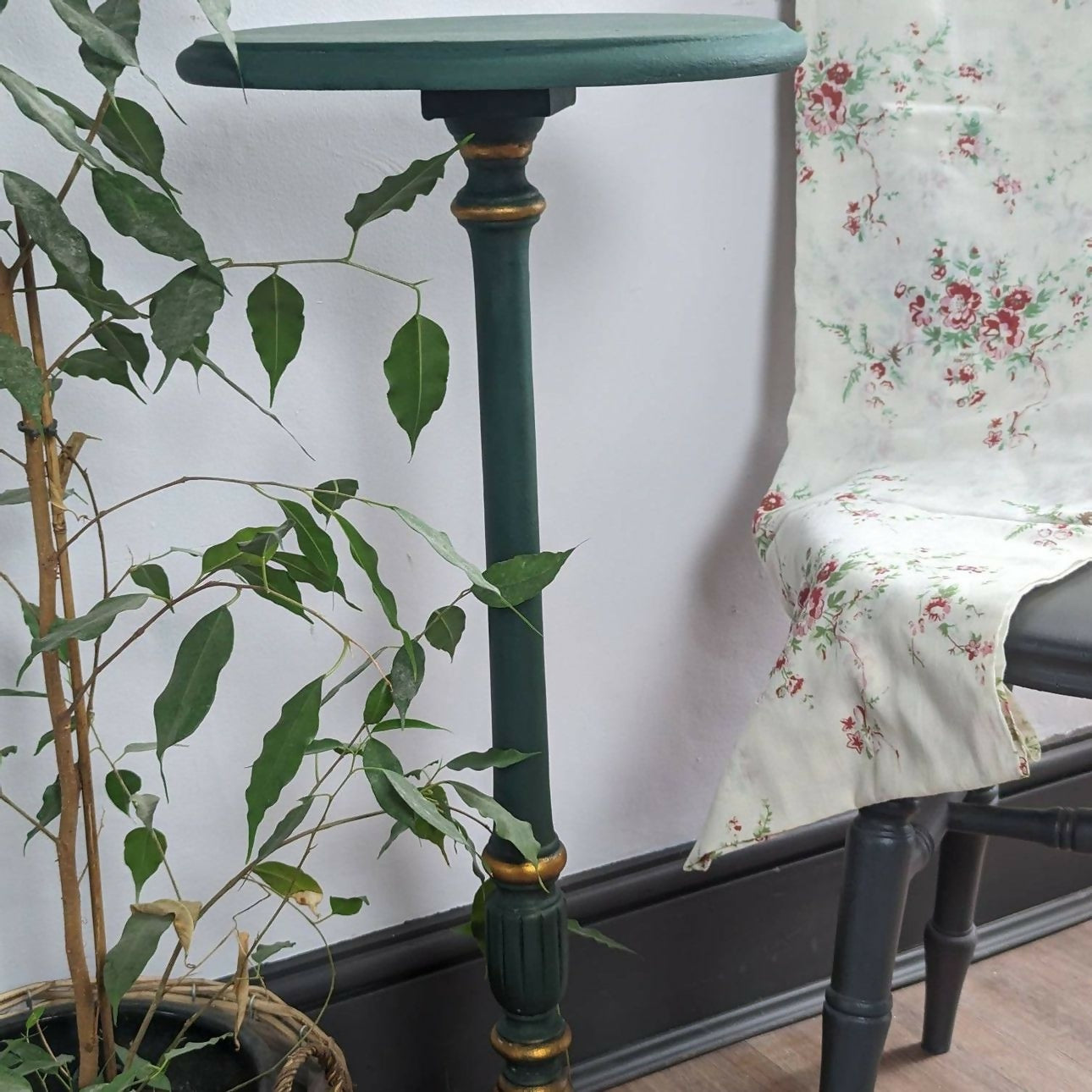 Green upcycled vintage plant stand-SOLD OUT!