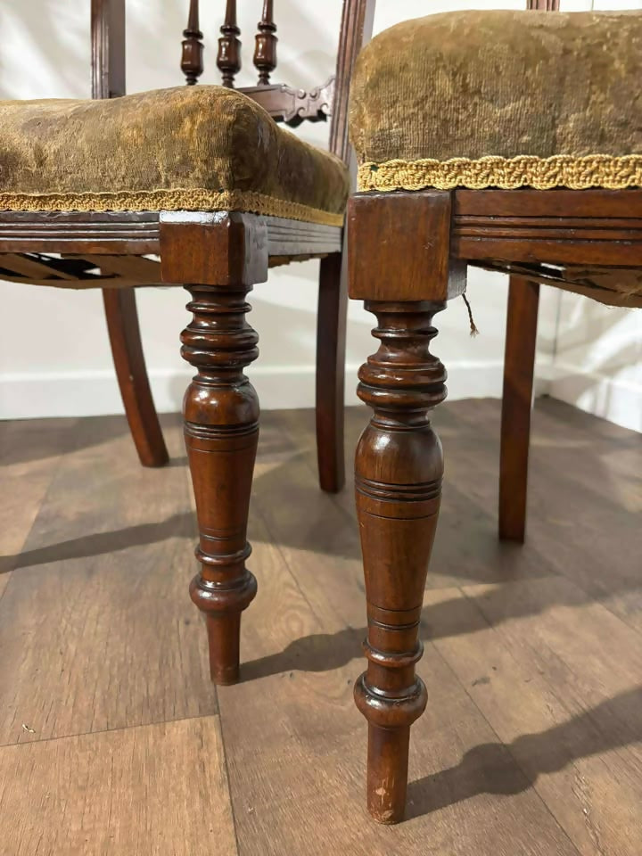 Pair Of Edwardian Mahogany Side Chairsv