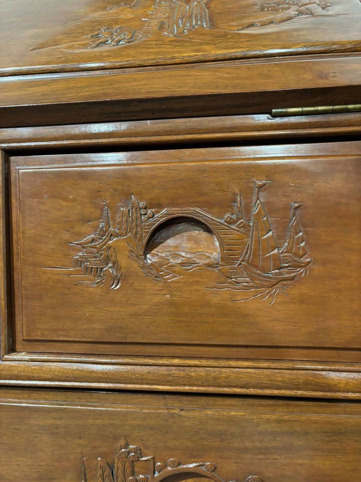 Oriental Style Camphor Wood Bureau