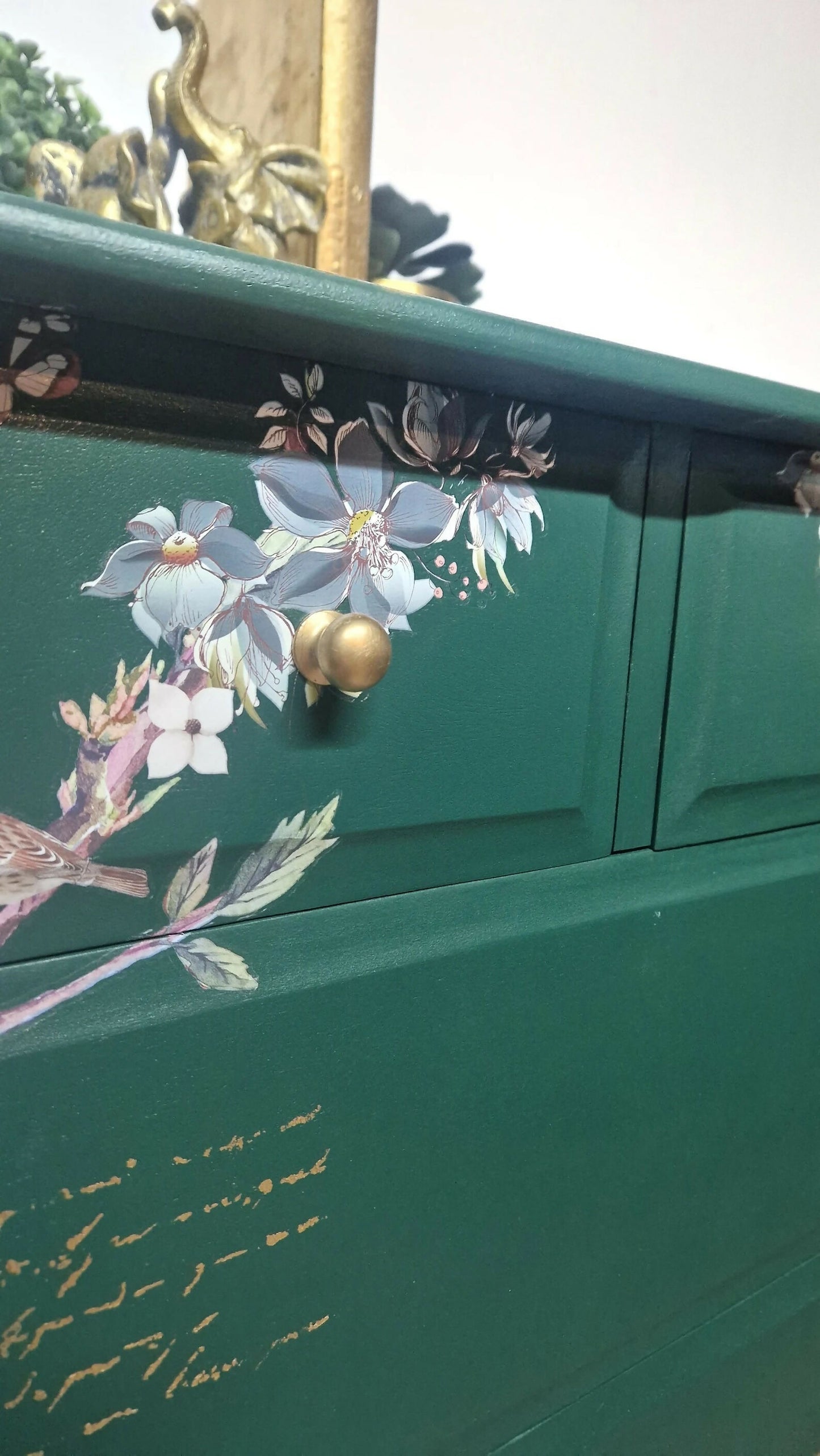Stag green chest of drawers