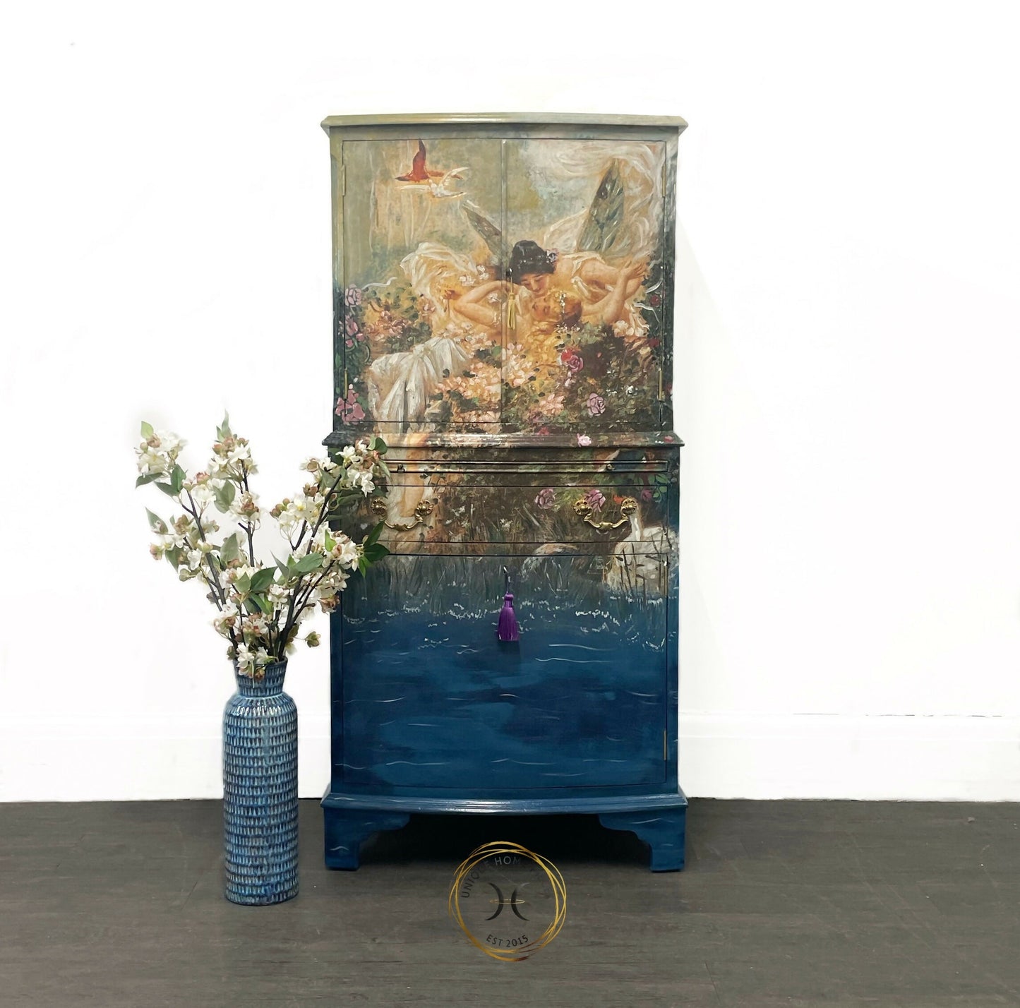 Bespoke Whimsical Floral Fairies Drinks Cabinet