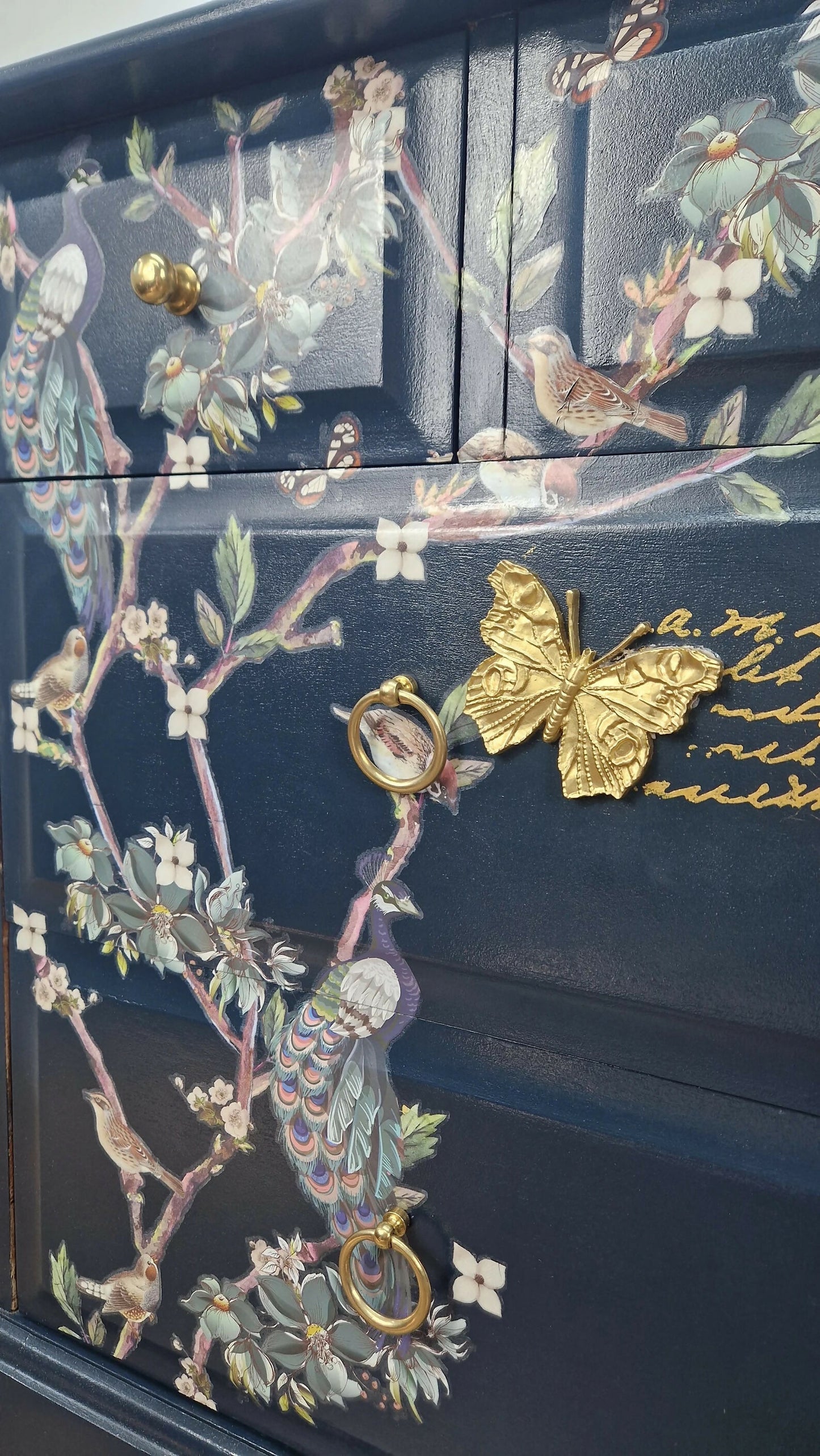 Stag navy chest of drawers