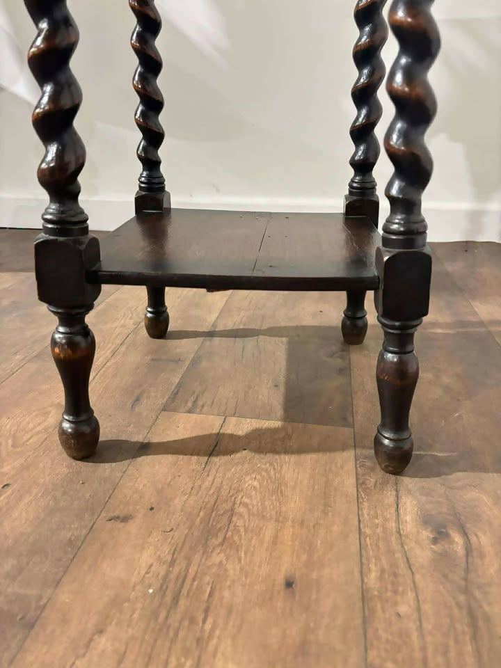 Vintage Oak Barley Twist Plant Stand