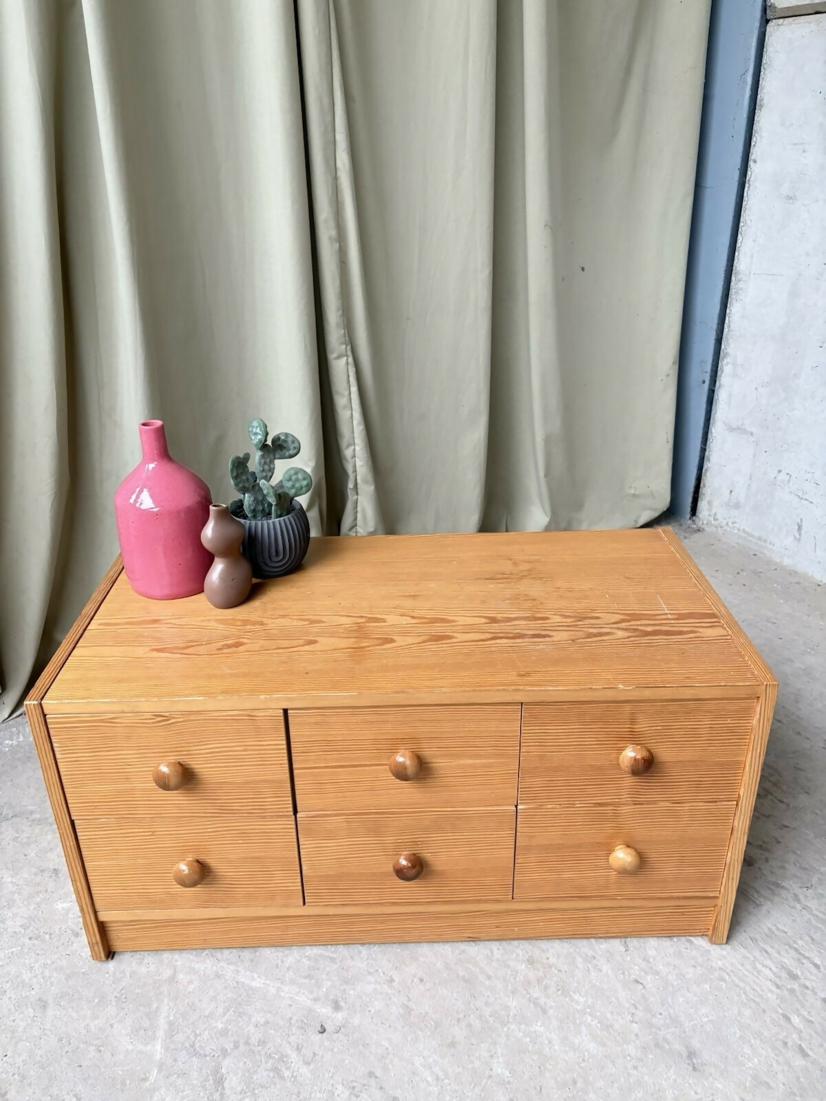 Vintage Late Mid Century East German Low Chest Drawers Scandi Danish Sideboard R1190