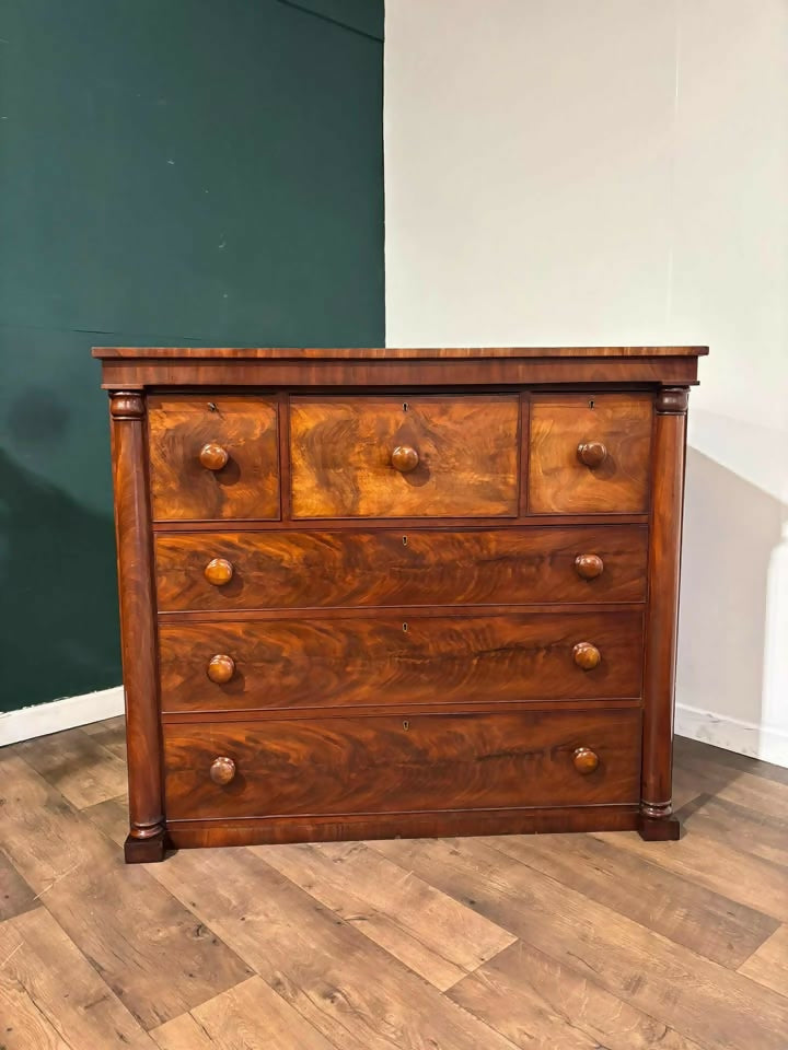 Victorian Flamed Mahogany Bedroom Chestvv