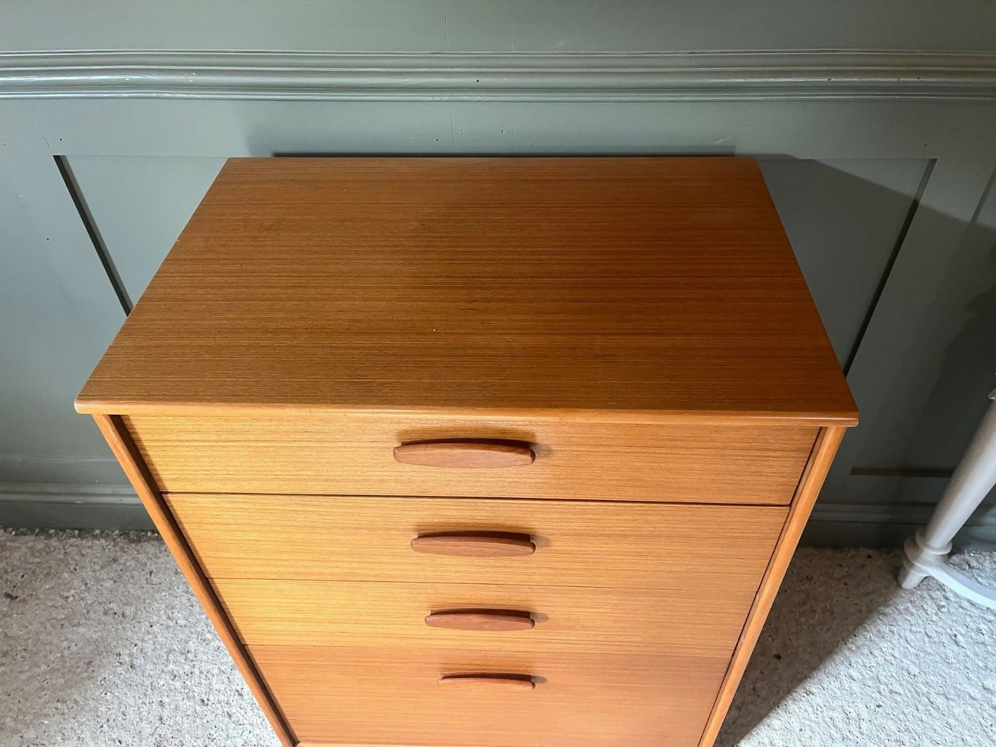 Vintage Teak Chest Of Drawers By Austin Suite 1960s V Deep Lower Drawer