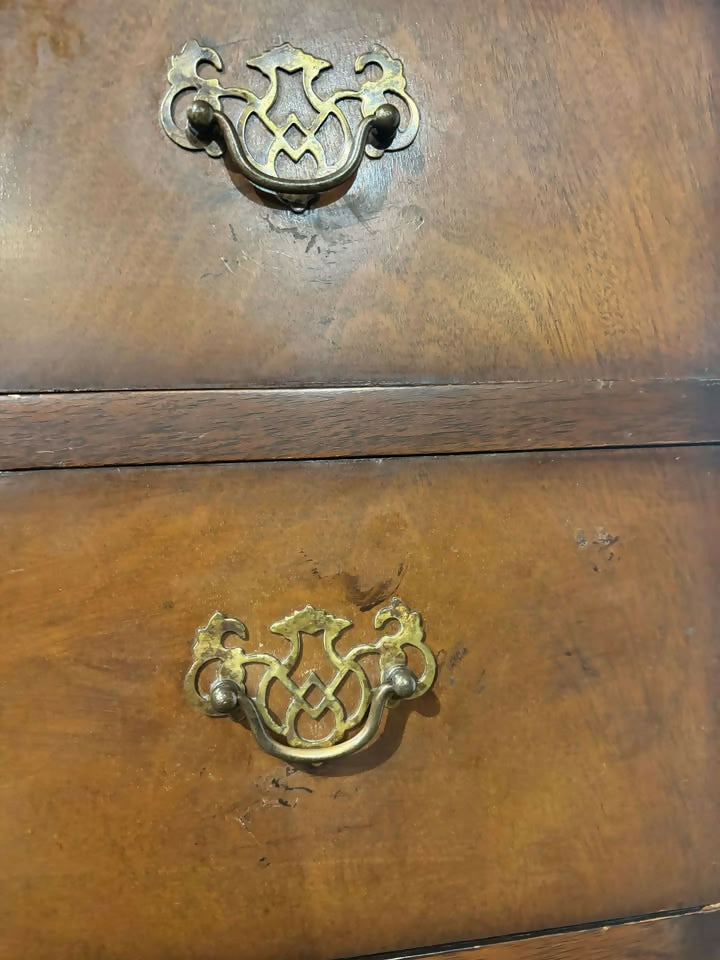 Vintage Walnut Five Drawer Chest