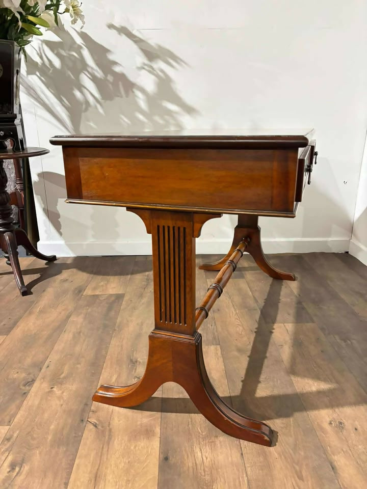 Reproduction Two Drawer Mahogany Side Table
