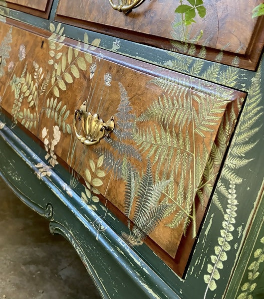 Chest of Drawers Green Botanical style
