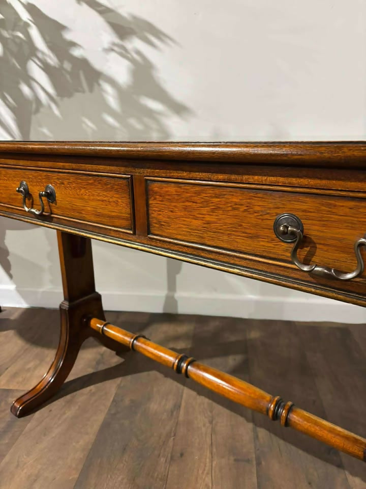 Reproduction Two Drawer Mahogany Side Table