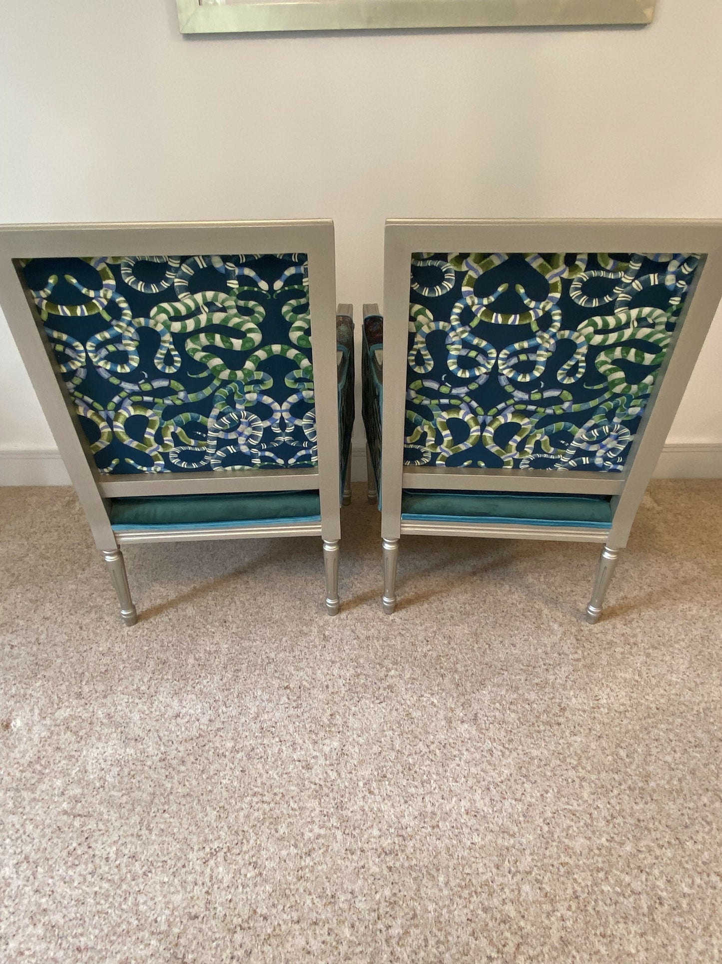 Pair Art Deco Style Armchairs