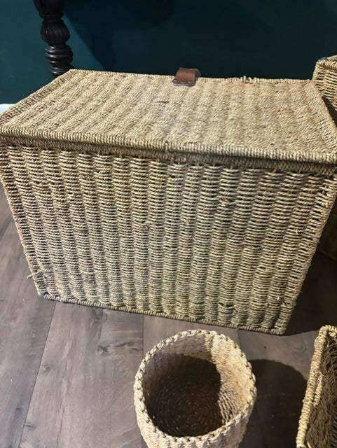 Two Matching Seagrass Storage Baskets6