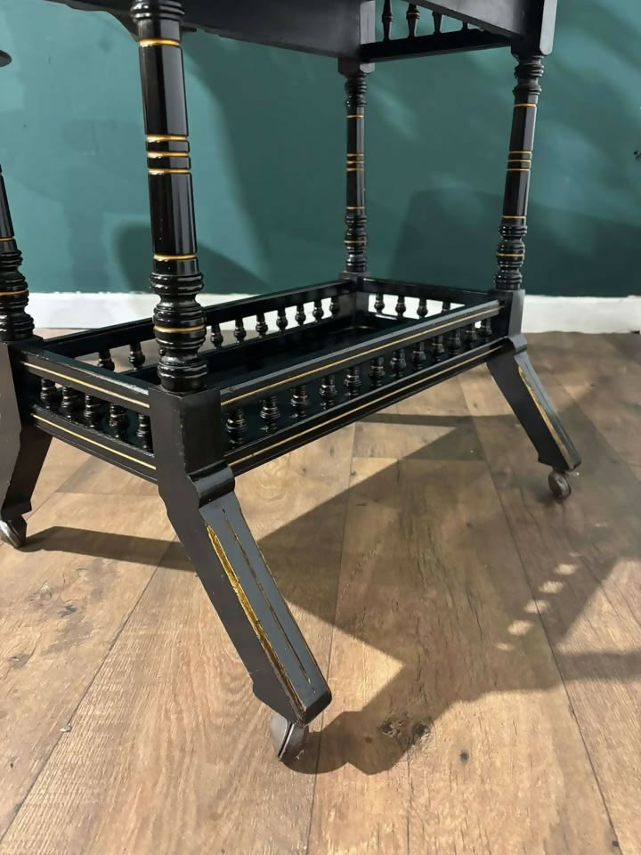 Edwardian Ebony Drop Leaf Side Tablemm