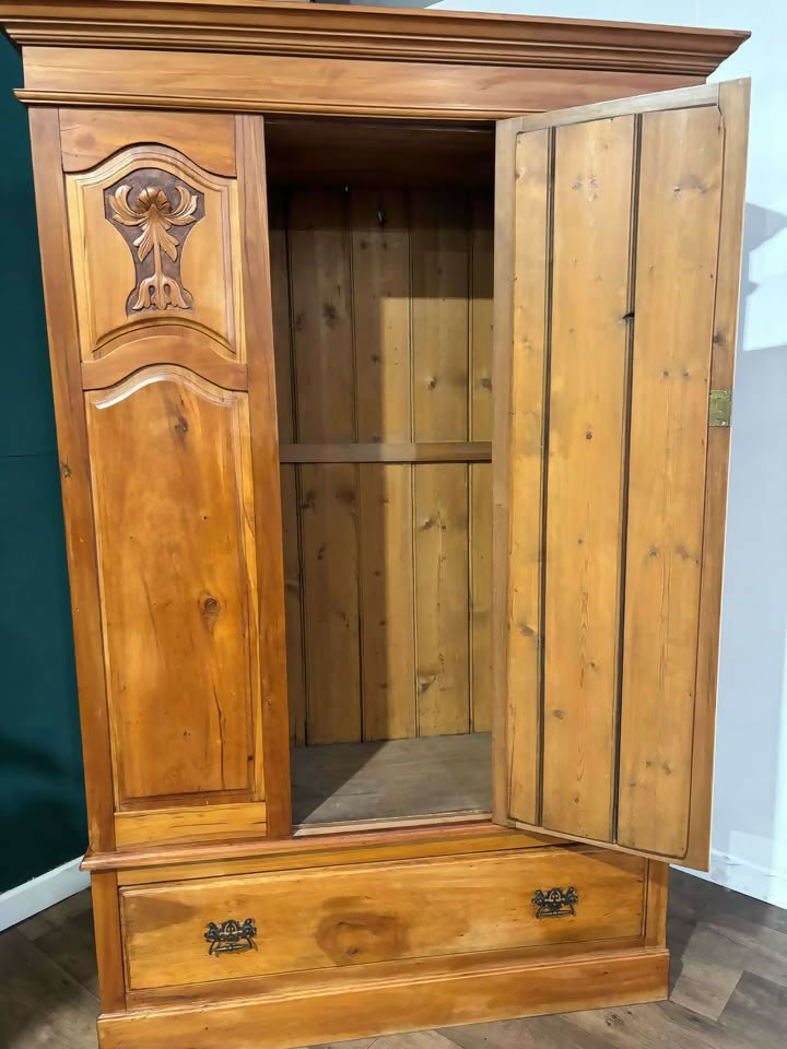 Edwardian Satinwood Double Wardrobev