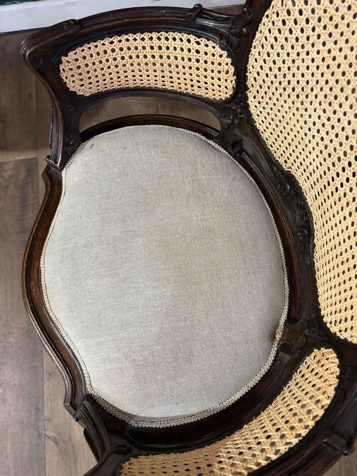 Pair Of French Louis XV Style Walnut Bergere Elbow Chairsx