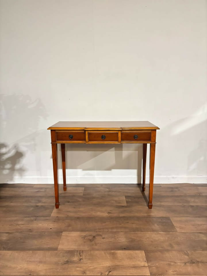 Reproduction Yew Wood Breakfront Console Table3