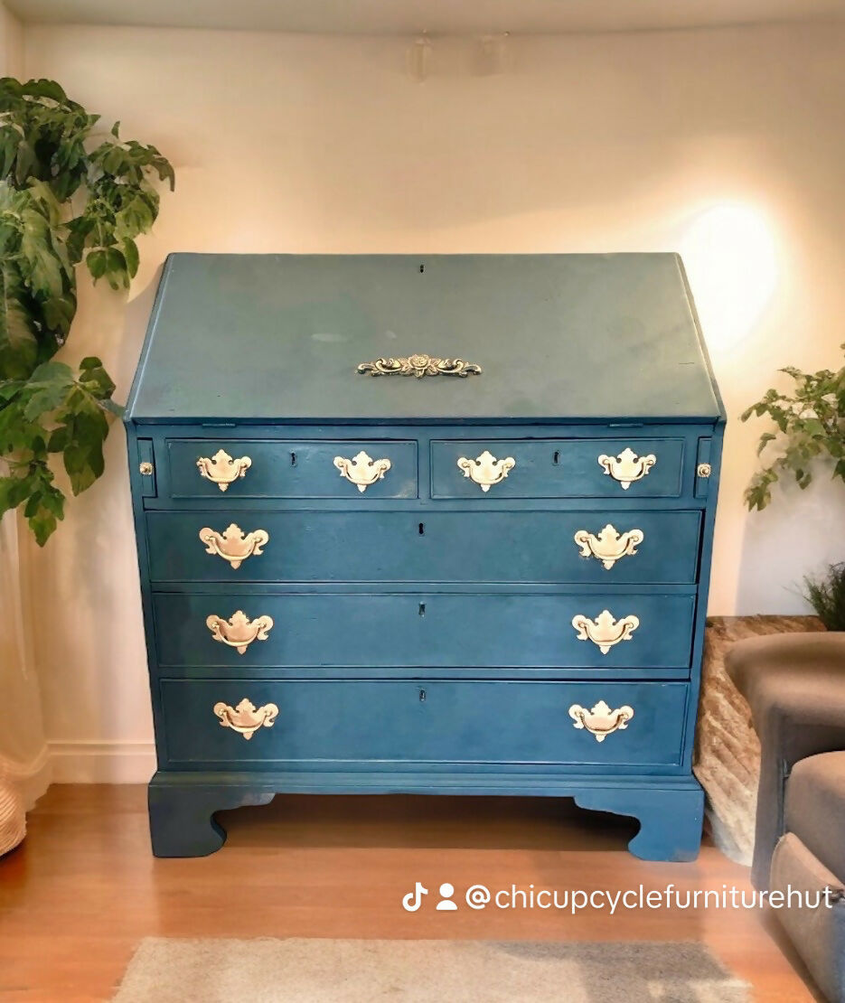 Vintage Blue Writing Bureau